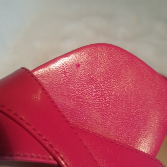 DL ♡ Gorgeous Bright Pink "Berkley" Open Toe Slip On Cris Cross 2.5" Heels 5.5M - Picture 11 of 15